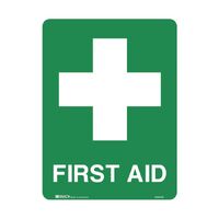 First Aid sign 300 x 225 mm poly