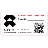 AMPLITEL horizontal compound sign 200mm x 400mm - metal